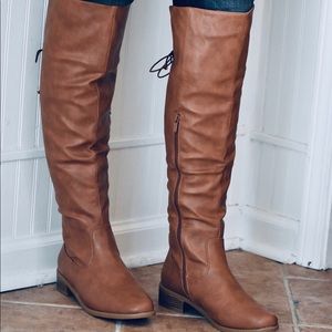 Camel tall boots